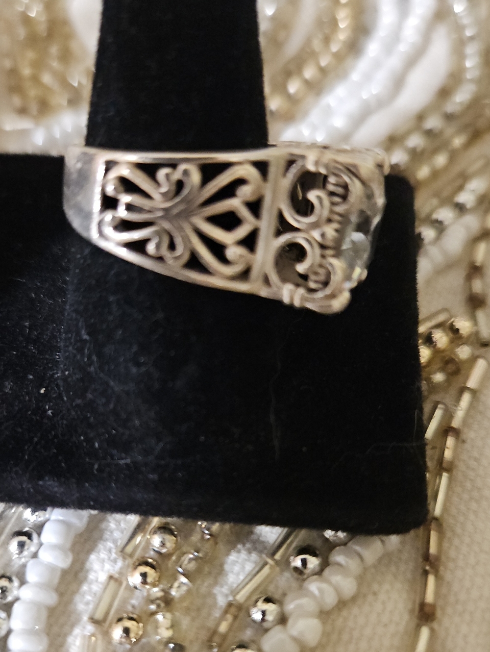 Sterling Silver Cushion-Cut Cubic Zirconia Statement Ring - Size 8 - Picture 3 of 12